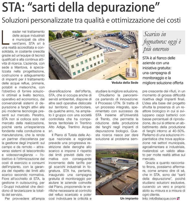 Il Sole 24 Ore, "STA: sarti della depurazione"